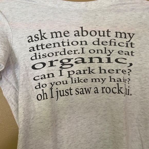Womens size small t-shirt White ADHD - Picture 2 of 3